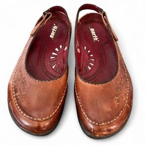 EARTH Kalso Felicity Almond Leather Velcro Slingback Shoes 🇺🇸